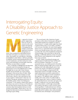 Interrogating Equity: A Disability Justice Approach to Genetic