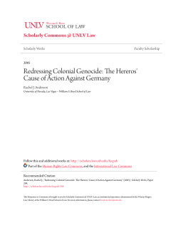 The Hereros` Cause of Action Against Germany