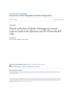 Honor in the face of death: Hemingway`s moral code in Death