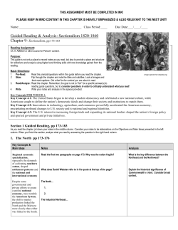 Sectionalism 1820-1860