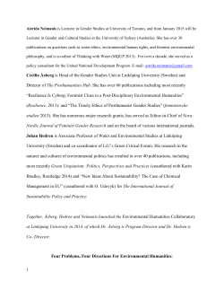 Cecilia &Aring;sberg is Head of the Gender Studies Unit at