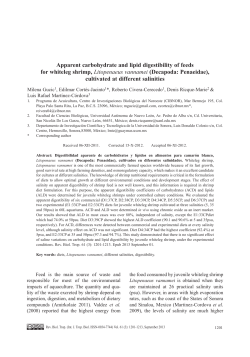 Apparent carbohydrate and lipid digestibility of feeds for whiteleg