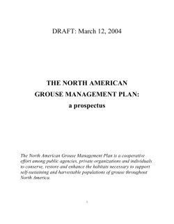 North American Grouse Management Plan