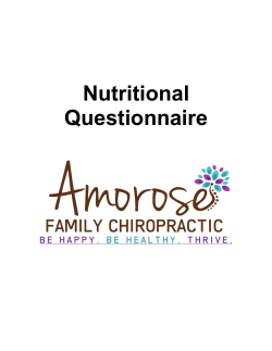 Nutritional Questionnaire - Amorose Family Chiropractic