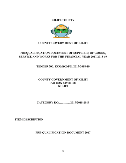 prequalification document of suppliers of goods, service and works