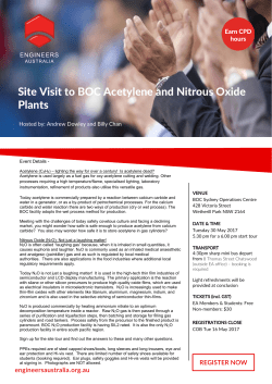 Site Visit to BOC Acetylene and Nitrous Oxide Plants
