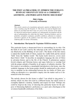 the poet as preacher: st. ephrem the syrian`s hymn de virginitate xxxi