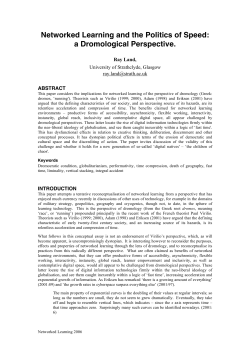 Networked Learning and the Politics of Speed