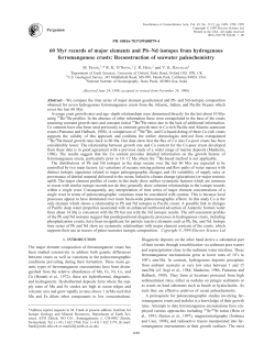 60 Myr records of major elements and Pb&ndash;Nd isotopes