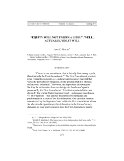 &ldquo;Equity Will Not Enjoin a Libel&rdquo;: Well, Actually, Yes, It - Chicago-Kent