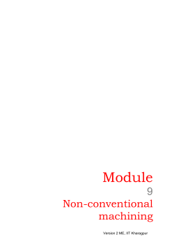 Non Traditional Manufacturing &ndash; Introduction