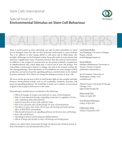 Environmental Stimulus on Stem Cell Behaviour
