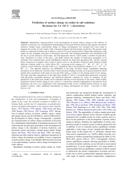 Prediction of surface charge on oxides in salt solutions: Revisions