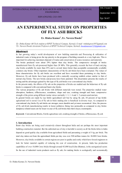 an experimental study on properties of fly ash bricks