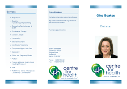 Dietician Gina Boakes