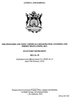 ANTIGUA AND BARBUDA THE PESTICIDES AND TOXIC