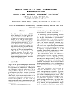 Improved Parsing and POS Tagging Using Inter