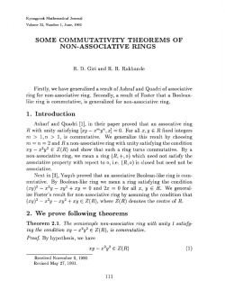 SOME COMMU`I`ATIVITY THEOREMS OF NON