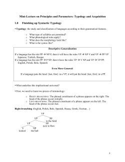 Mini-Lecture on Principles and Parameters