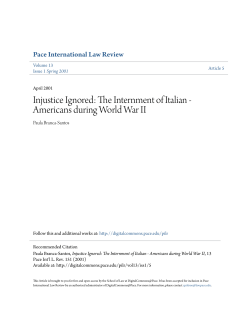 Injustice Ignored: The Internment of Italian