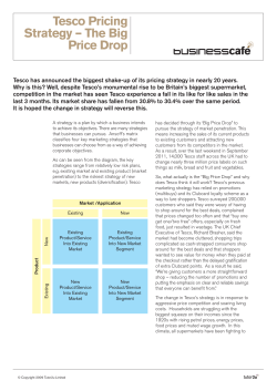 Tesco Pricing Strategy – The Big Price Drop