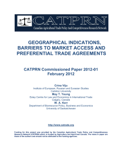 GEOGRAPHICAL INDICATIONS, BARRIERS TO MARKET ACCESS