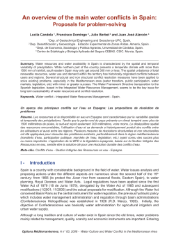 An overview of the main water conflicts in Spain: