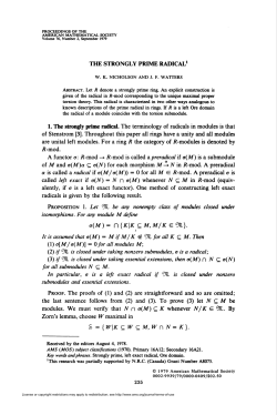 THE STRONGLY PRIME RADICAL1 modules. We must verify that N
