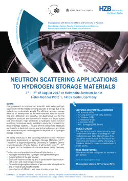 7th - 17th of August 2017 at Helmholtz-Zentrum Berlin Hahn