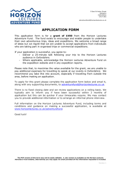 application form - Horizon Lectures