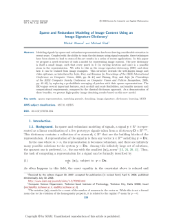Sparse and Redundant Modeling of Image Content Using an Image