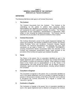 PART V GENERAL CONDITIONS OF THE CONTRACT (Referred to