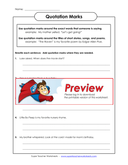 Quotation Marks - Super Teacher Worksheets