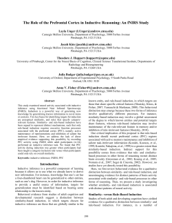 The Role of the Prefrontal Cortex in Inductive Reasoning: An fNIRS