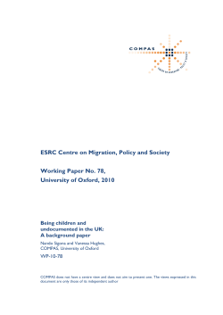 ESRC Centre on Migration, Policy and Society Working Paper No