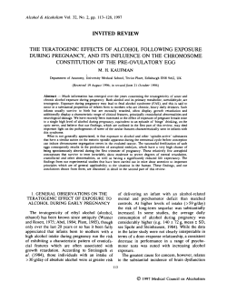 invited review the teratogenic effects of alcohol following exposure