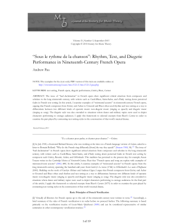 Sous le rythme de la chanson