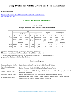 Crop Profile for Alfalfa Grown For Seed in