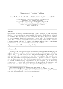 Majority and Plurality Problems