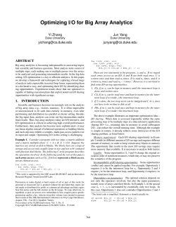 Optimizing I/O for Big Array Analytics
