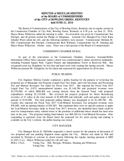 Minutes 06/21/16 - City of Bowling Green