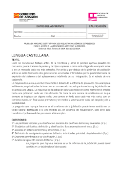 Pruebas del curso 2014-15. - Escuela de Arte de Zaragoza