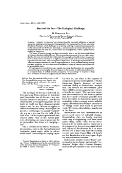 Man and the Sea&mdash;The Ecological Challenge1