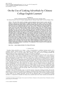 On the Use of Linking Adverbials by Chinese College English