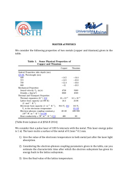 MASTER of PHYSICS We consider the following properties of two