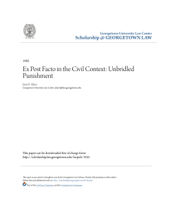 Ex Post Facto in the Civil Context: Unbridled Punishment