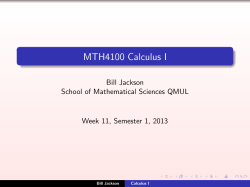 MTH4100 Calculus I - School of Mathematical Sciences