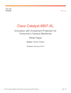 Cisco Catalyst 6807-XL - Innovation with Investment Protection for