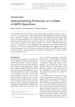 Operationalizing Protection of Civilians in NATO Operations