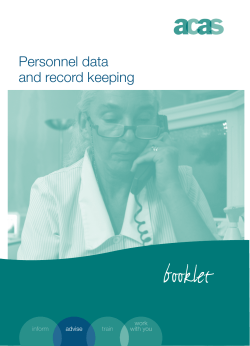 Personnel data and record keeping